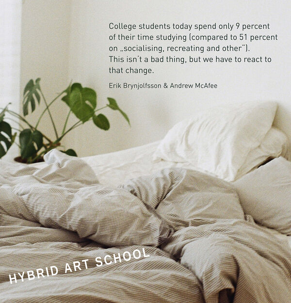 Hybrid Art School Bild Bett und Pflanze