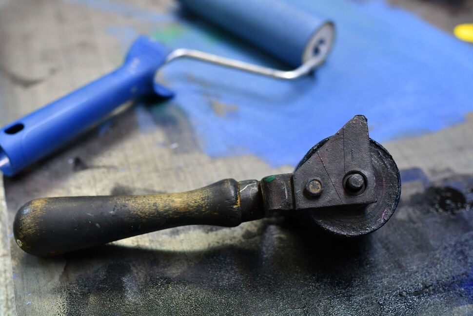 Detailansicht mit Farbrollen