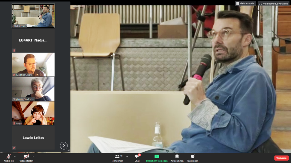 Screenshot mit Thomas Geisler, Magnus Quaife, Stephanie Dieckvoss und Tanja Klemm