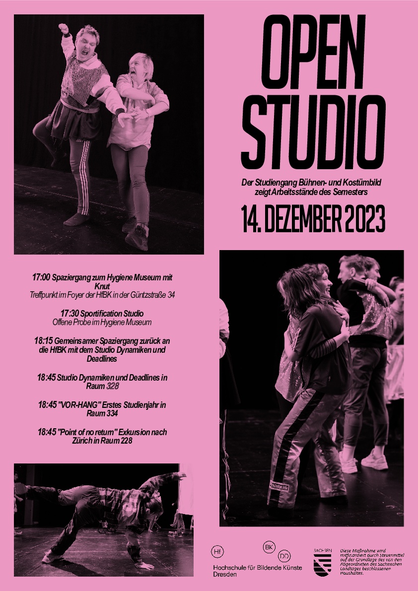 zq8hw3mcl9igr2t2qgsd1vmk9f1q0hx5.pdf Plakat der Open Studios am 14.12.23, Rosa Hintergrund mit schwarz-weiß Bildern