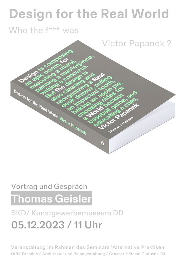 Plakat zum Gastvortrag "Design for the real world"