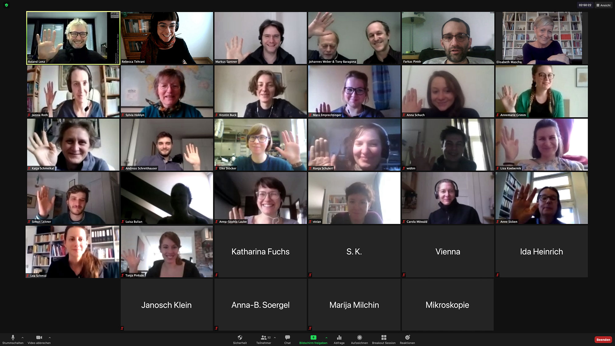 Teilnehmer:innen des Online-Workshop: Mikroskopie an Dünnschliffen.