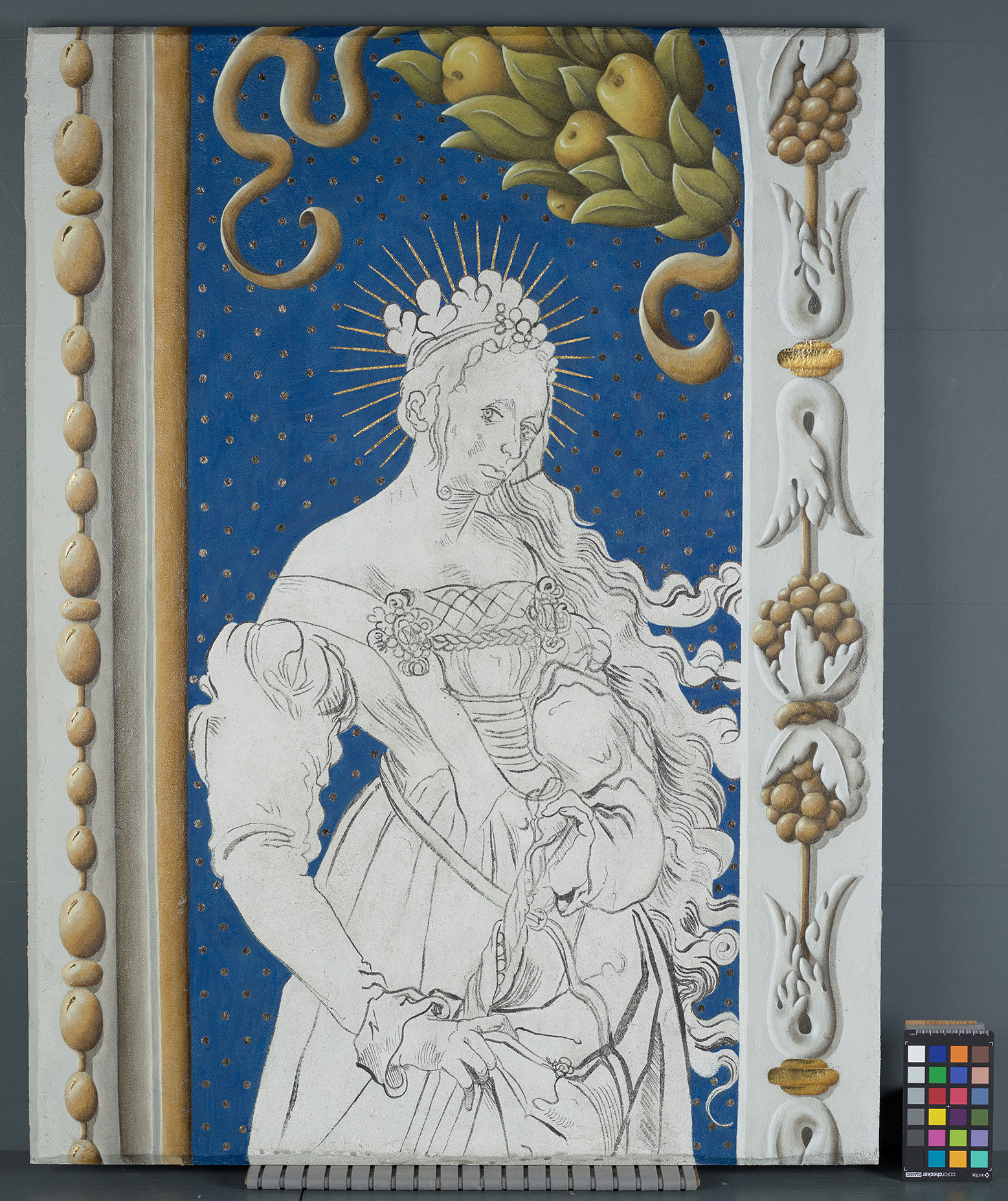 Modell zum Herstellungsprozess der Wandmalerei