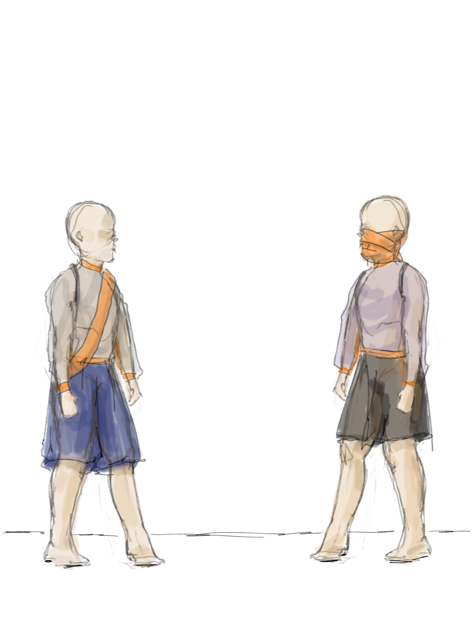 Zeichnung des Bühnenbildes