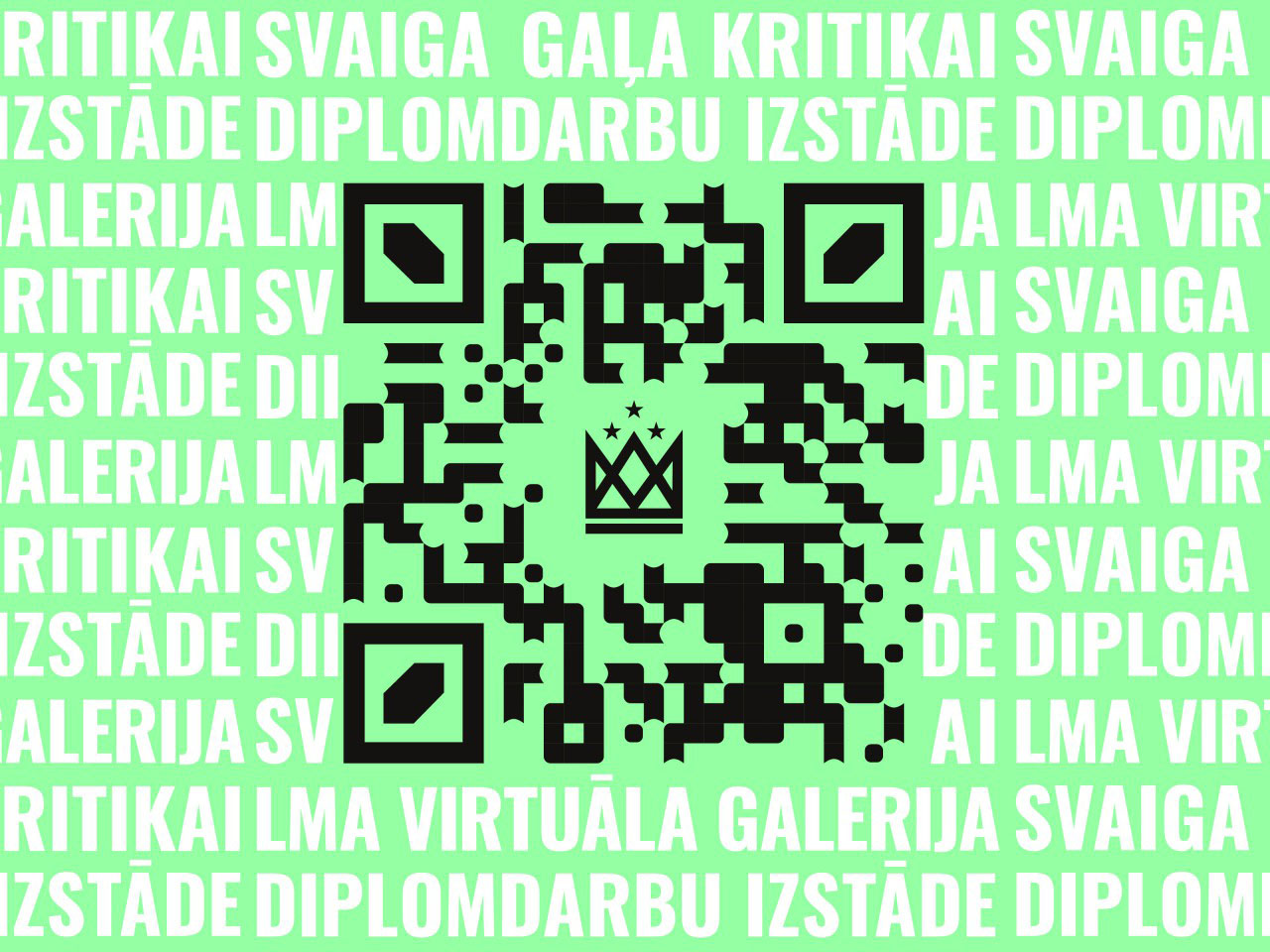 Grafische Darstellung QR-Code mit Schrift im Hintergund