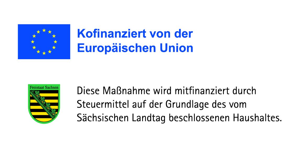 Logos Land Sachsen und Sozialfonds der Europäischen Union
