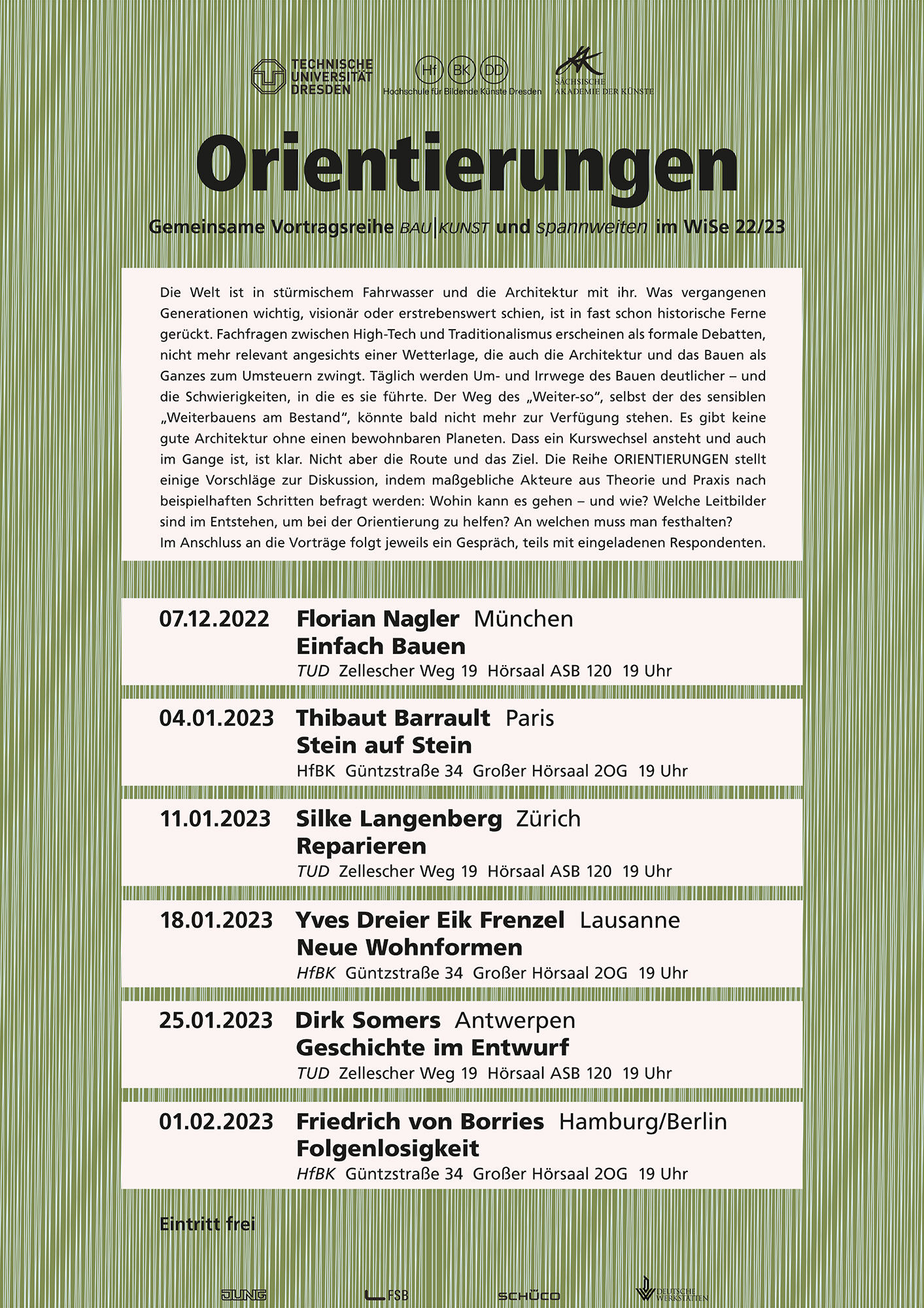 Plakat der Vortragsreihe Orientierungen