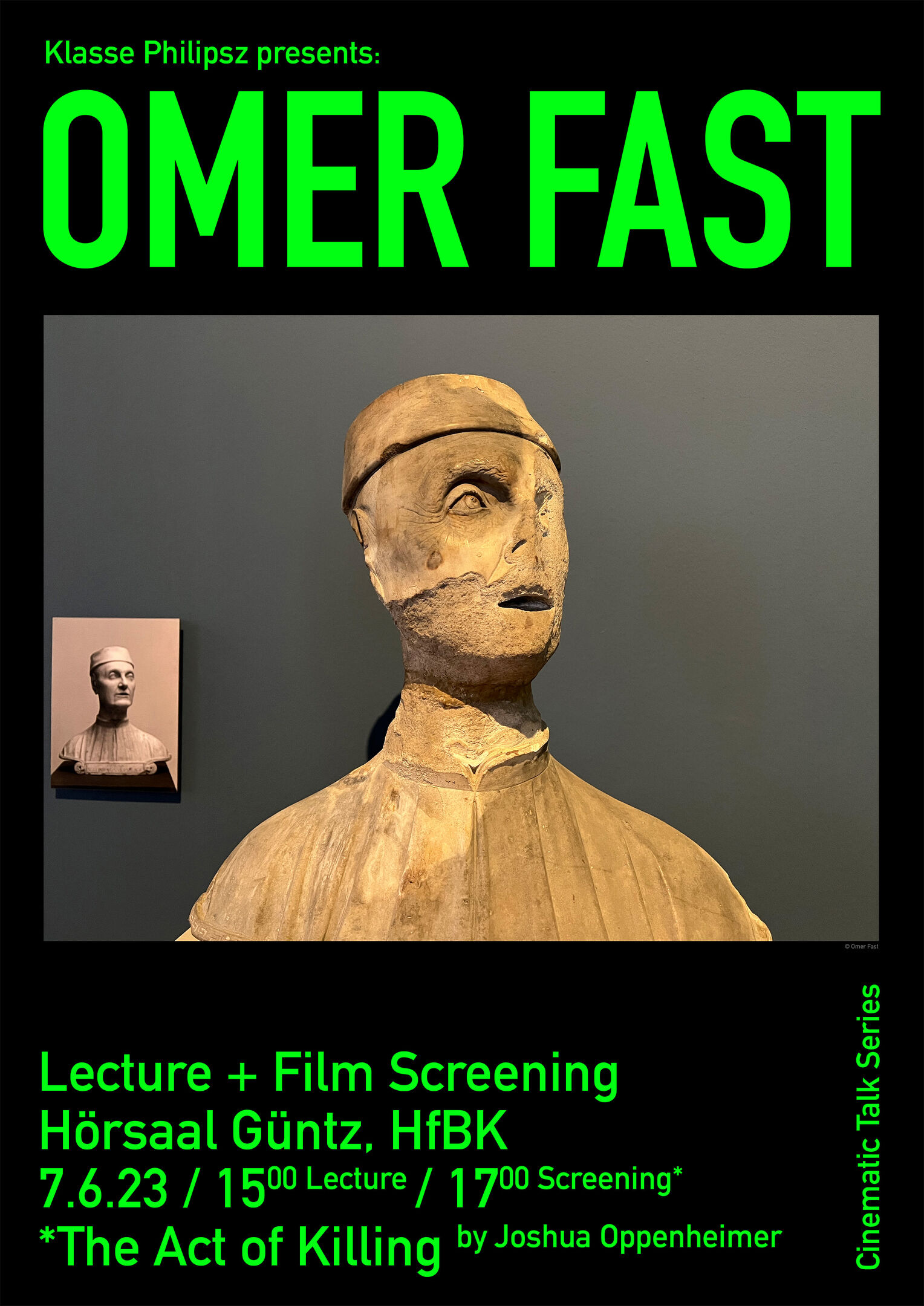 [Translate to Englisch:] Poster zu Screening und Artisttalk mit Omer Fast