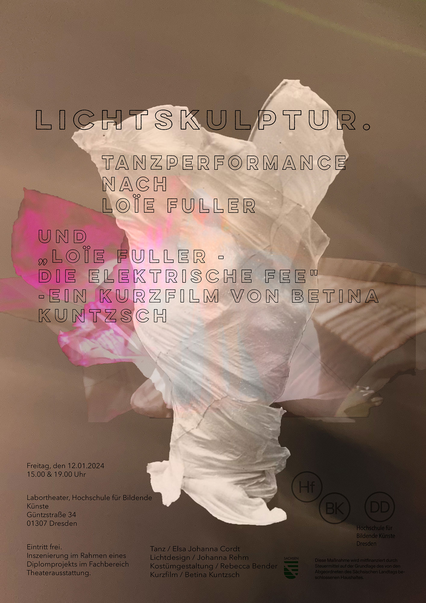 Lichtskulptur Plakat zur Tanzperformance "Lichtskulptur"