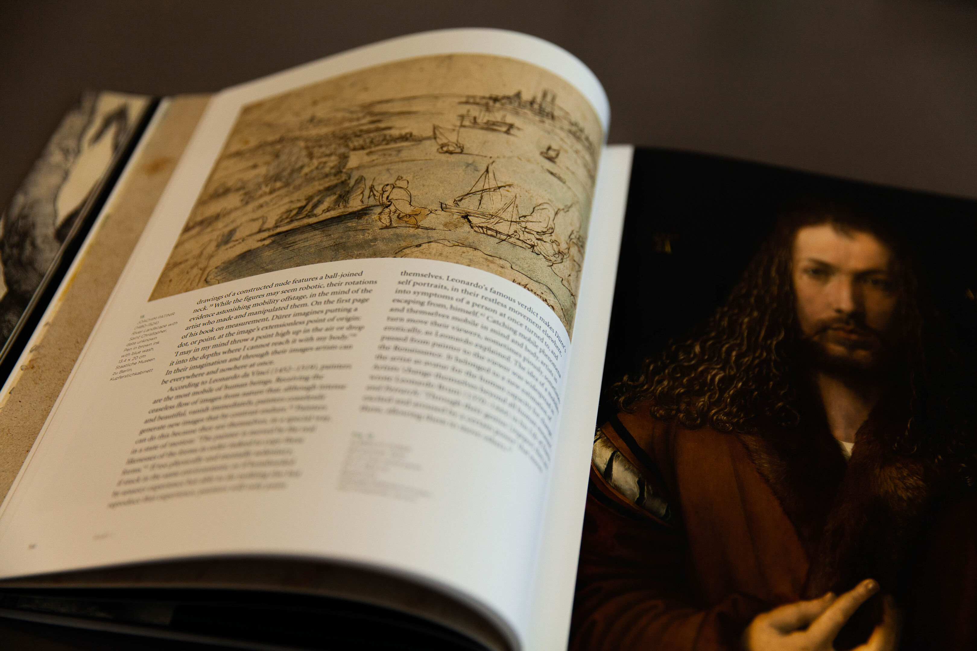 Detail aus dem aufgeschlagenen Buch "Dürer’s Journeys: Travels of a Renaissance Artist"